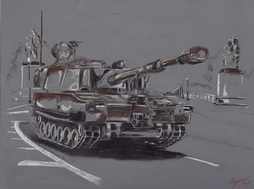 Army 250 Tank on Memorial